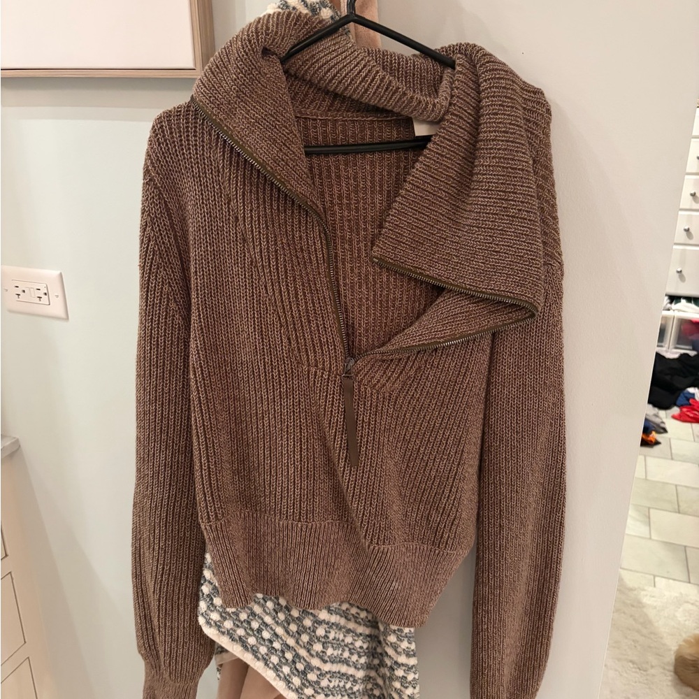 Varley Ribbed Brown Hoodie